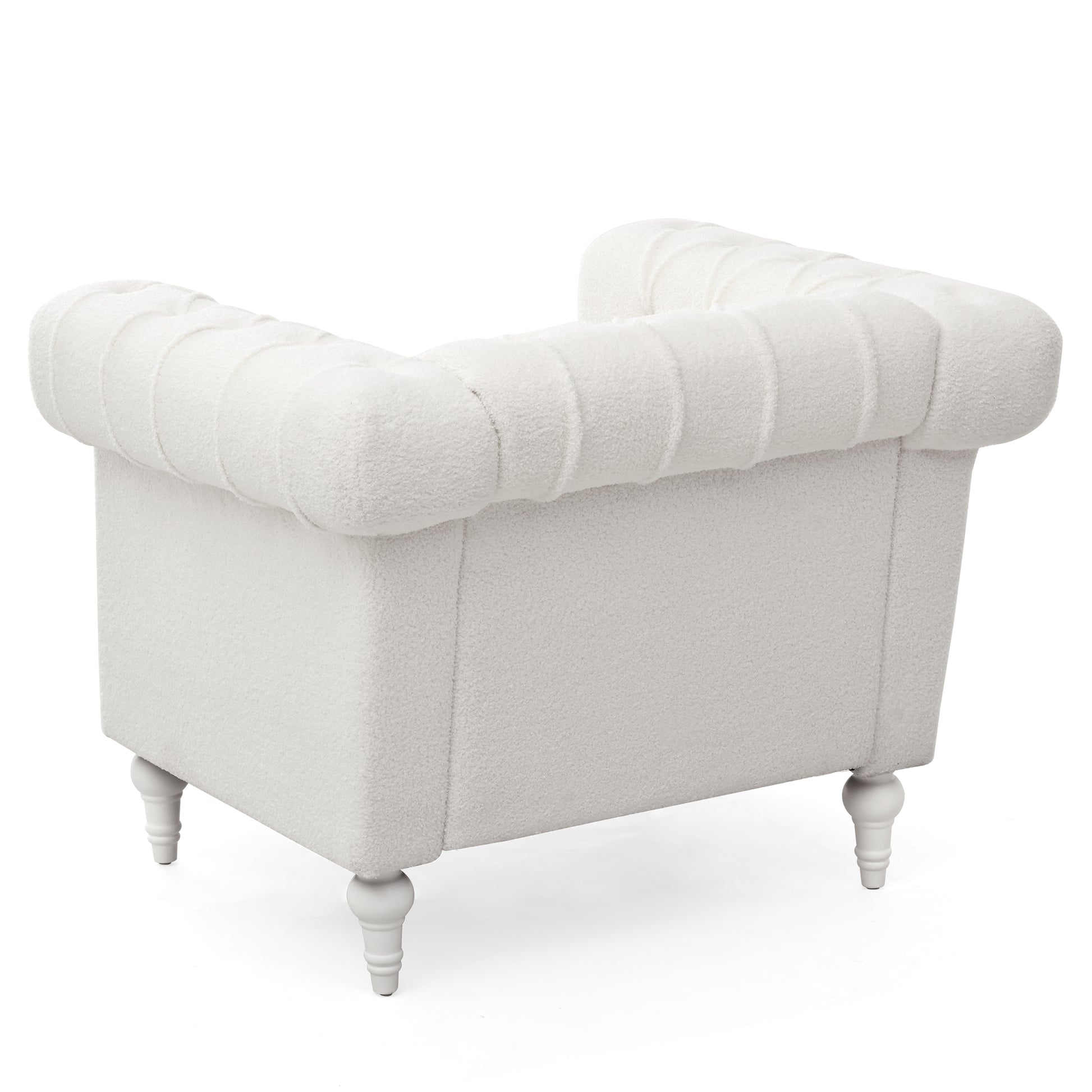 1 Seater Sofa For Living Room White Fabric