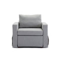 2 Seat Module Sectional Sofa Couch With 2 Ottoman,Seat Cushion And Back Cushion Removable And Washable,Light Grey Light Grey Wood Primary Living Space Soft Modern Rubberwood Foam Linen 2 Seat