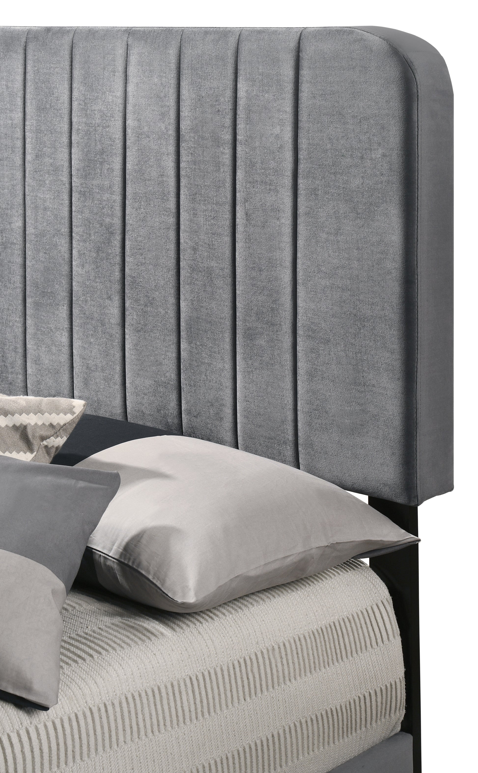 Lodi G0408 Tb Up Twin Bedgray Gray Foam Velvet