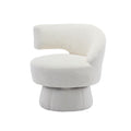 360 Degree Swivel Cuddle Barrel Accent Chairs, Round Armchairs With Wide Upholstered, Fluffy Fabric Chair For Living Room, Bedroom, Office, Waiting Rooms Beige Foam Boucle