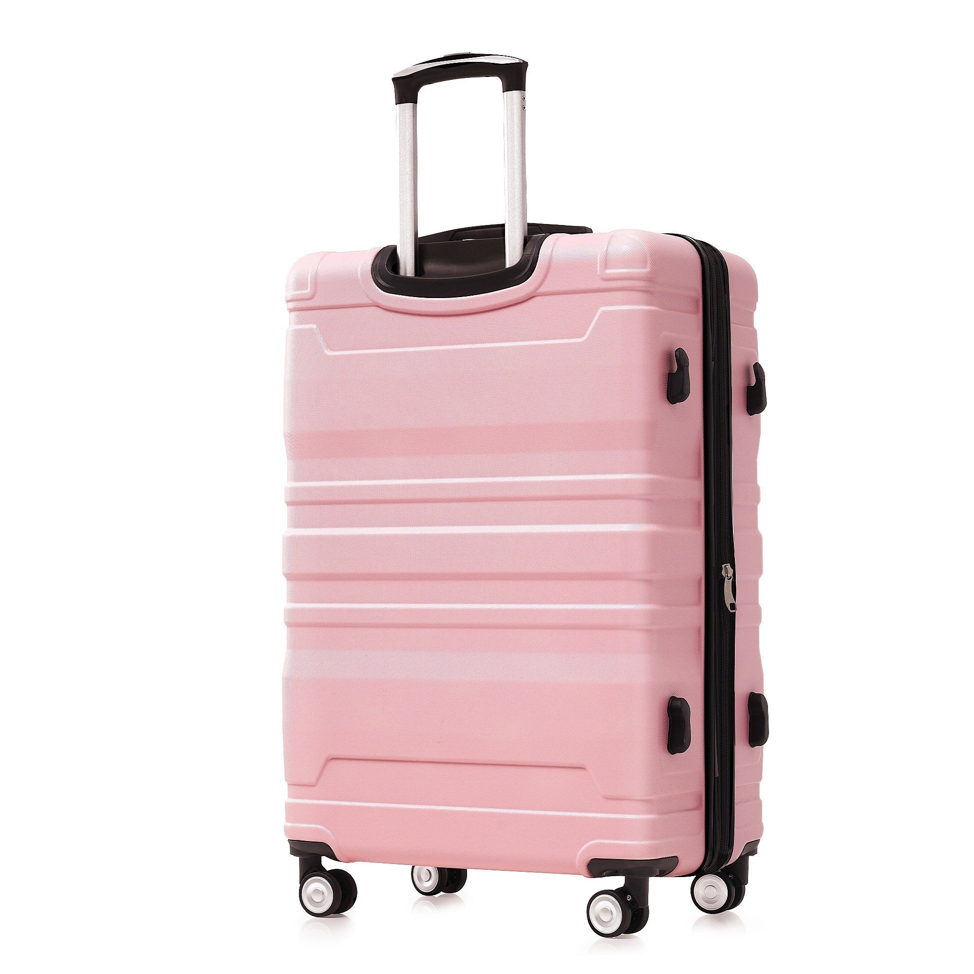 Luggage Sets Model Expandable ABS Hardshell 3pcs pink+black-abs