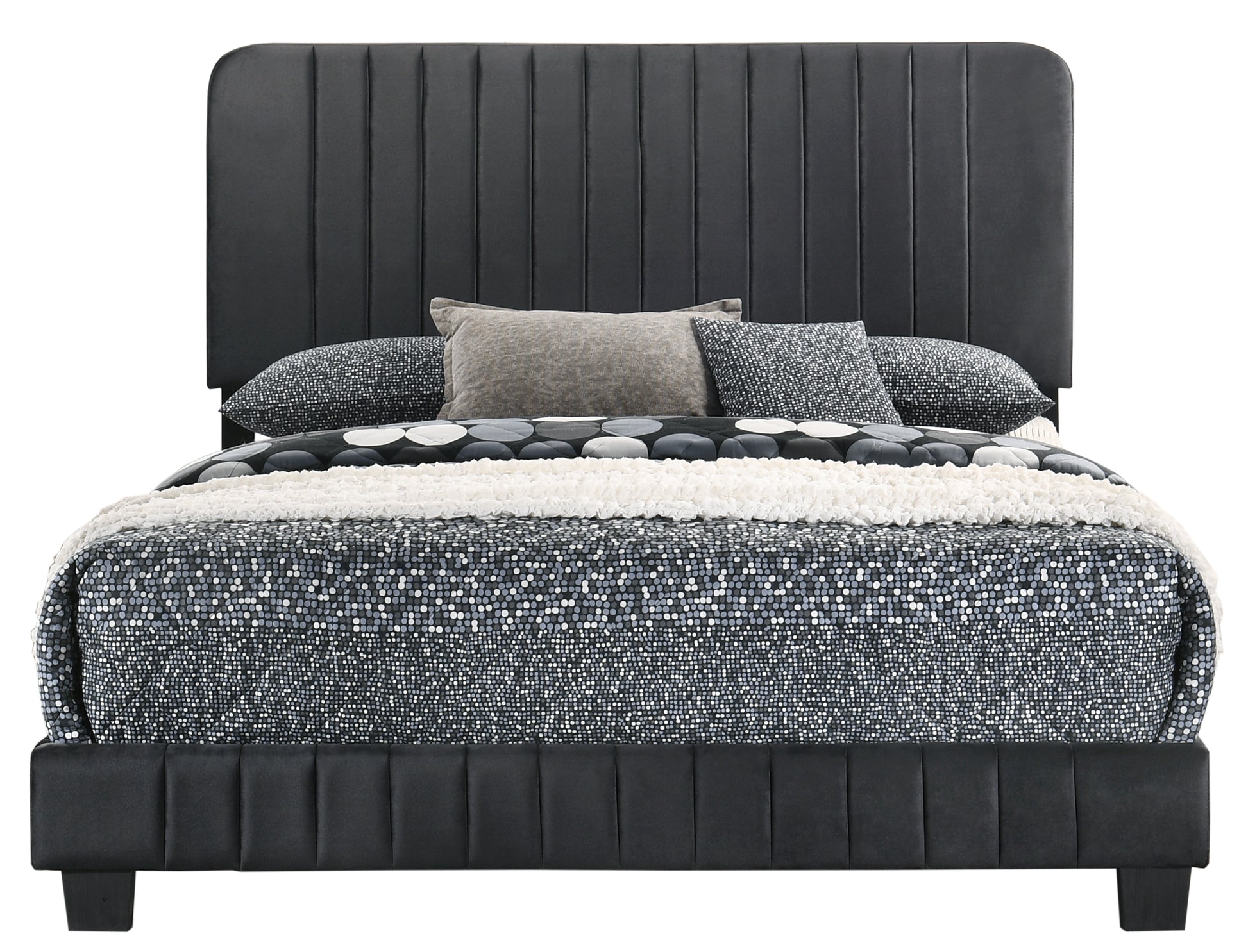 Lodi G0407 Fb Up Full Bedblack Black Foam Velvet