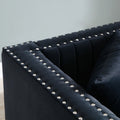 Contemporary Vertical Channel Tufted Velvet Sofa black-foam-velvet