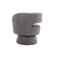 360 Degree Swivel Cuddle Barrel Accent Chairs, Round Armchairs With Wide Upholstered, Fluffy Fabric Chair For Living Room, Bedroom, Office, Waiting Rooms Gray Foam Boucle