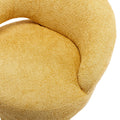 360 Degree Swivel Cuddle Barrel Accent Chairs, Round Armchairs With Wide Upholstered, Fluffy Fabric Chair For Living Room, Bedroom, Office, Waiting Rooms Yellow Foam Boucle