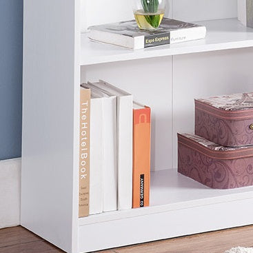 White Bookcase Display, Modern Bookstand With Five Shelves White Particle Board