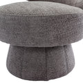 360 Degree Swivel Cuddle Barrel Accent Chairs, Round Armchairs With Wide Upholstered, Fluffy Fabric Chair For Living Room, Bedroom, Office, Waiting Rooms Gray Foam Boucle