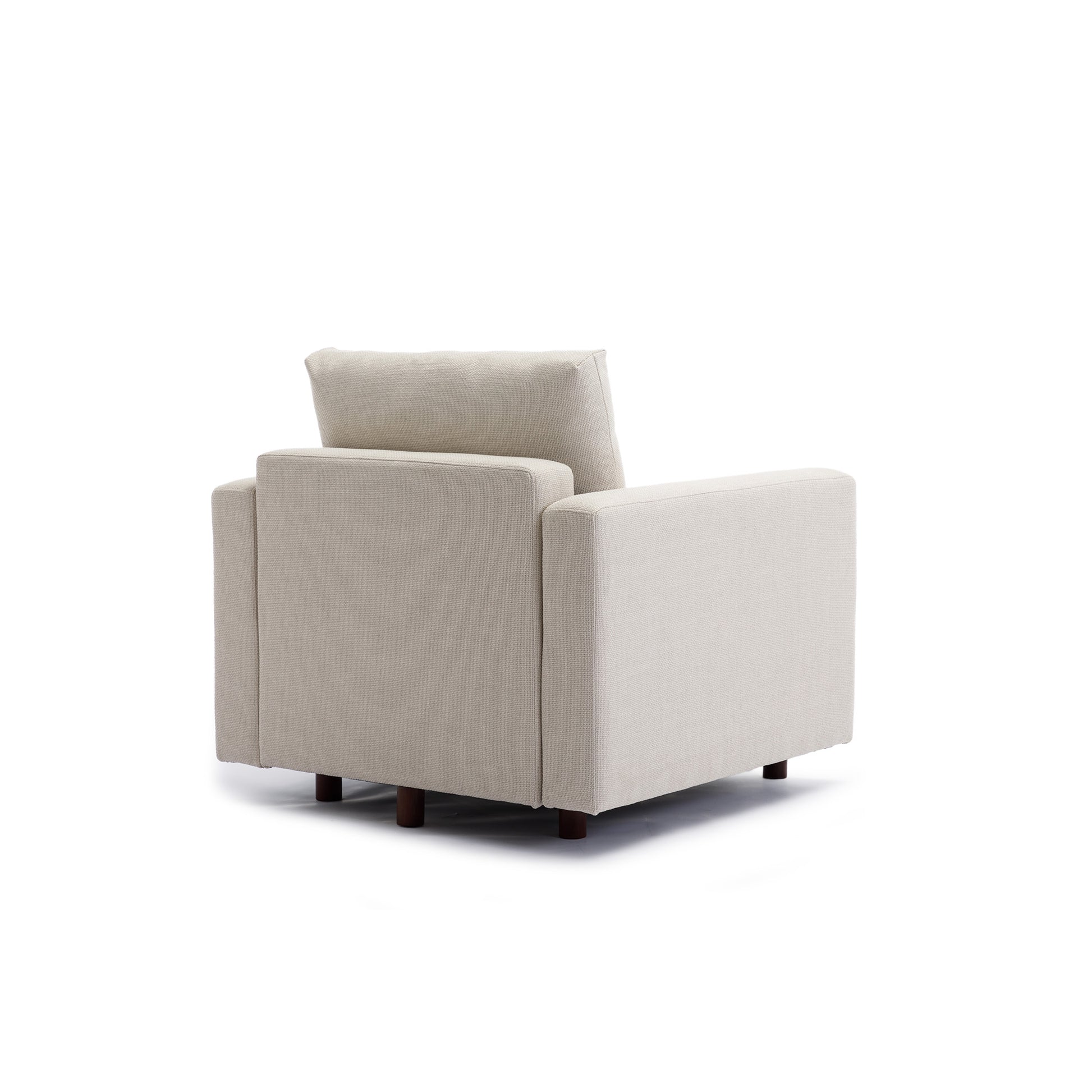 4 Seat Module Sectional Sofa Couch With 1 Ottoman For Living Room,Seat Cushion And Back Cushion Non Removable And Non Washable,Cream Cream Wood Primary Living Space Soft Modern Rubberwood Foam Linen 4 Seat