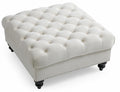 Elegant Ivory Traditional Ottoman Ivory Foam Velvet