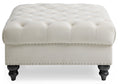 Elegant Ivory Traditional Ottoman Ivory Foam Velvet