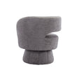 360 Degree Swivel Cuddle Barrel Accent Chairs, Round Armchairs With Wide Upholstered, Fluffy Fabric Chair For Living Room, Bedroom, Office, Waiting Rooms Gray Foam Boucle