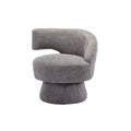 360 Degree Swivel Cuddle Barrel Accent Chairs, Round Armchairs With Wide Upholstered, Fluffy Fabric Chair For Living Room, Bedroom, Office, Waiting Rooms Gray Foam Boucle