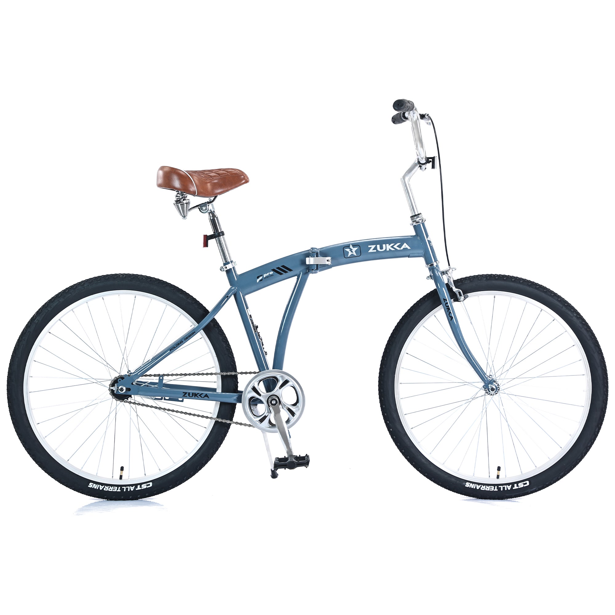 Single Speed Folding Bicycles, Multiple Colors 26"Inch Beach Cruiser Bike Cycling Blue Garden & Outdoor Steel