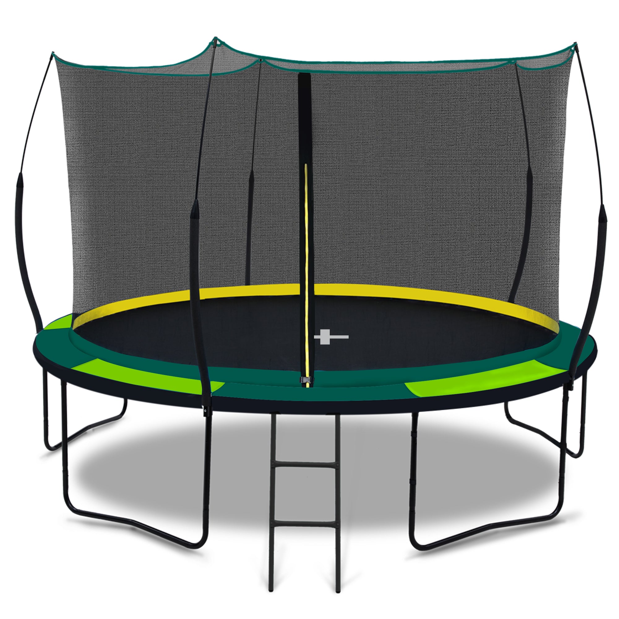 YC 12FT Recreational Trampolines with Enclosure for green-steel