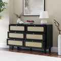 Drawer Bedroom Dresser, Wooden Antique Dresser, Tv Cabinet Bedroom Living Room Corridor Storage Dresser, Storage Box Drawer Cabinet, Six Drawer Cabinet Black Solid Wood Mdf