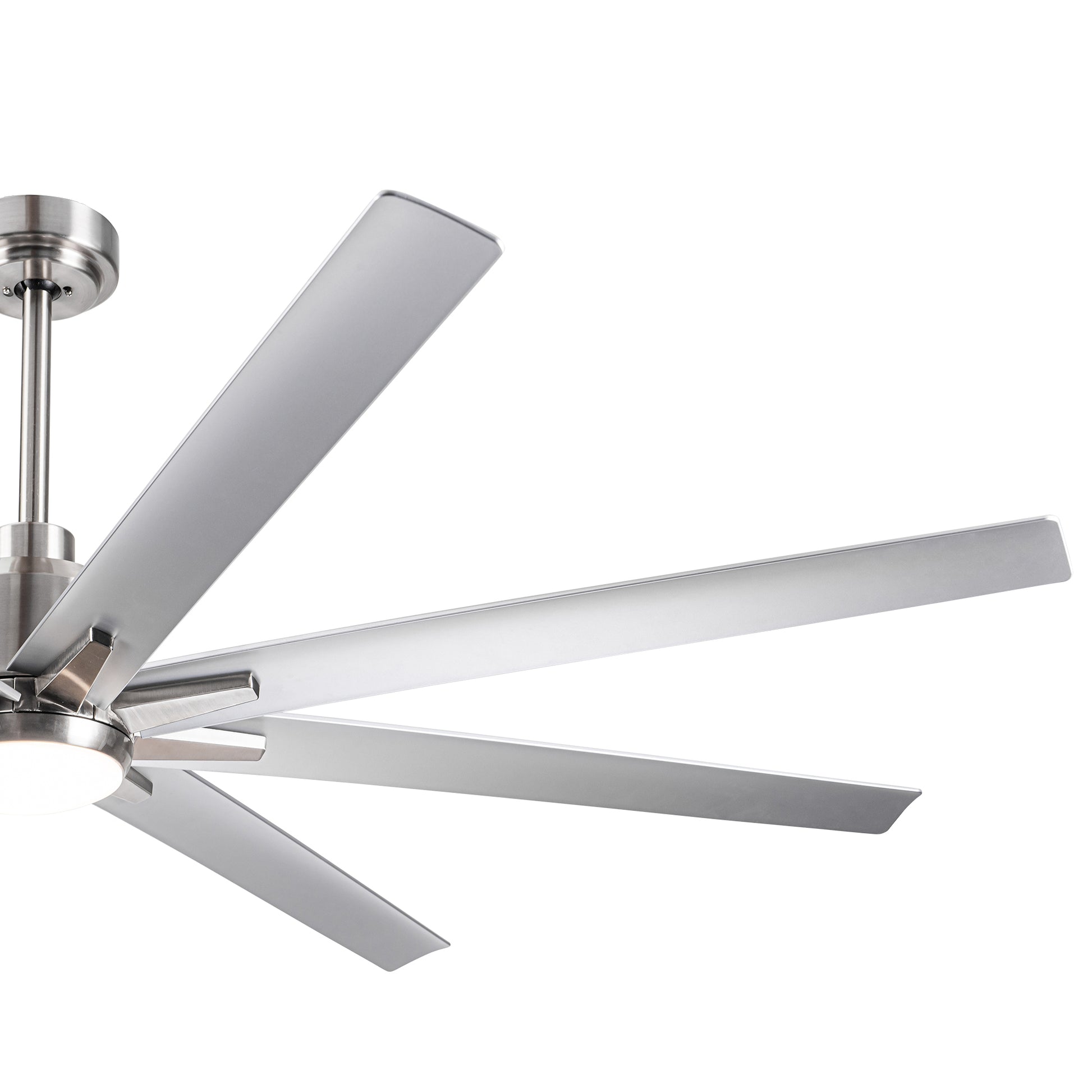 Smart 72" Integrated Led Ceiling Fan With Silver Blades In Brushed Nickel Finish Silver Abs