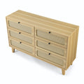 Drawer Bedroom Dresser, Wooden Antique Dresser, Tv Cabinet Bedroom Living Room Corridor Storage Dresser, Storage Box Drawer Cabinet, Six Drawer Cabinet Natural Wood Solid Wood Mdf