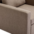 4 Seat Module Sectional Sofa Couch With 2 Ottoman For Living Room,Seat Cushion And Back Cushion Non Removable And Non Washable,Brown Brown Wood Primary Living Space Soft Modern Rubberwood Foam Linen 4 Seat