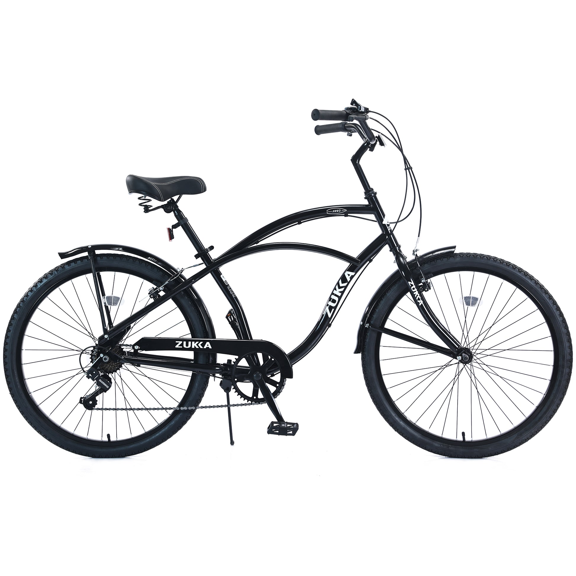 7 Speed Bicycles 26"Inch Multiple Colors Men'S Beach Cruiser Bike Cycling Black Garden & Outdoor Steel