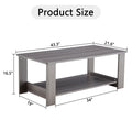 A Modern And Practical Gray Textured Coffee Table,Tea Table.Double Layered Coffee Table Made Of Mdf Material,. Suitable For Living Room,Bedroom And Study Room. 43.3