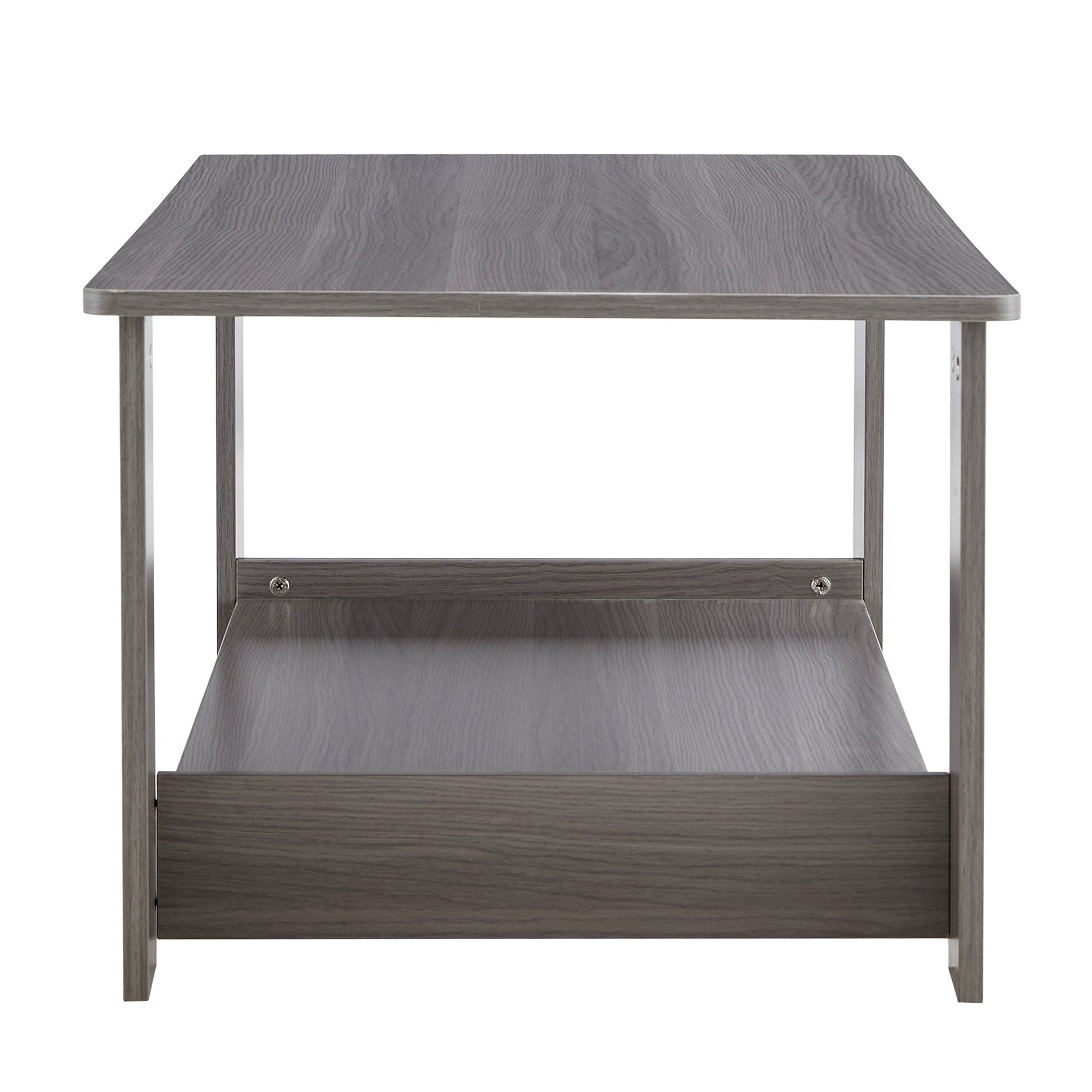 A Modern And Practical Gray Textured Coffee Table,Tea Table.Double Layered Coffee Table Made Of Mdf Material,. Suitable For Living Room,Bedroom And Study Room. 43.3"*21.6"*16.5"Ct 16 Grey Mdf