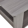 Modern Minimalist Gray Wood Grain Double Layered Rectangular Coffee Table,Tea Table.Mdf Material Is More Durable,Suitable For Living Room, Bedroom, And Study Room.19.6