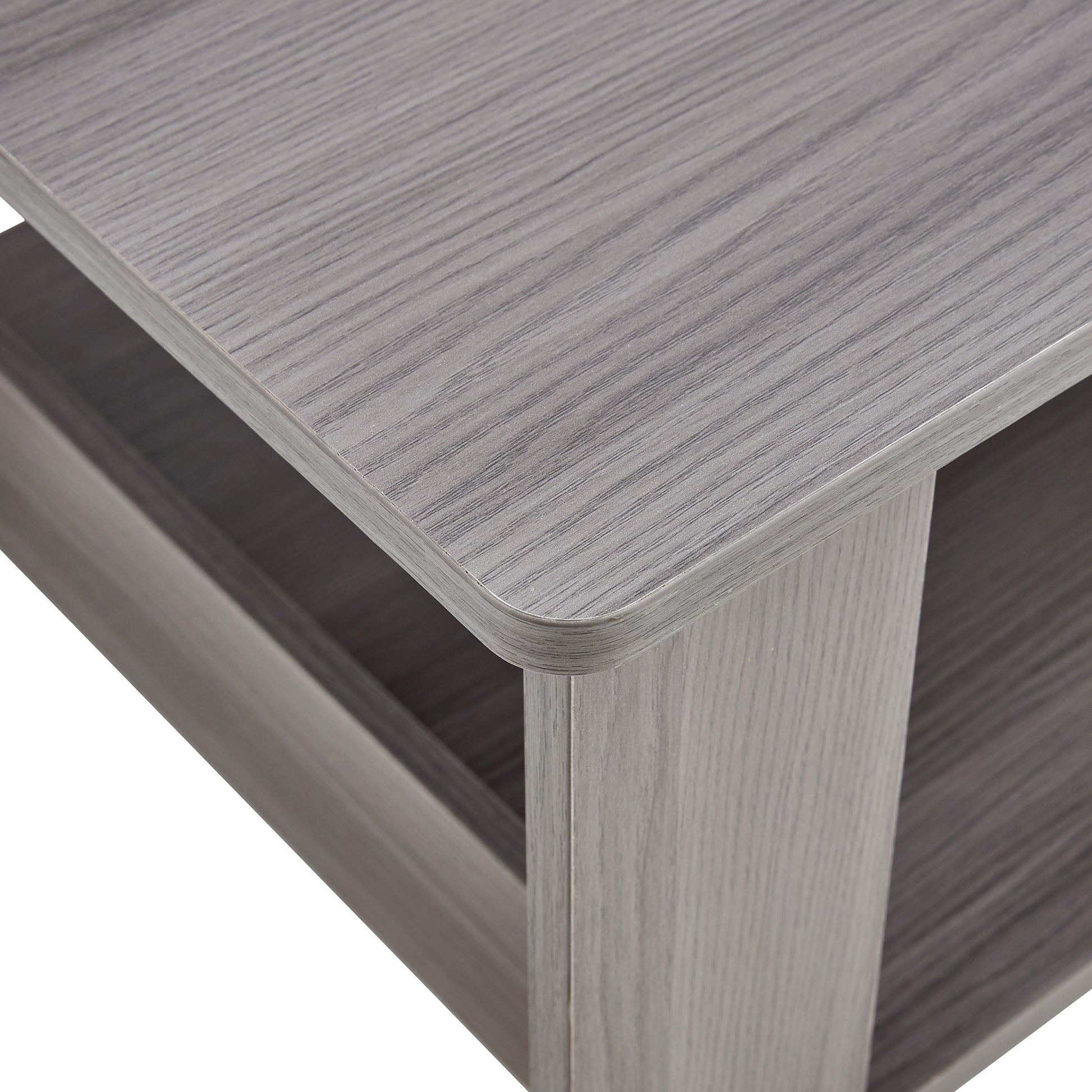 A Modern And Practical Gray Textured Coffee Table,Tea Table.Double Layered Coffee Table Made Of Mdf Material,. Suitable For Living Room,Bedroom And Study Room. 43.3"*21.6"*16.5"Ct 16 Grey Mdf