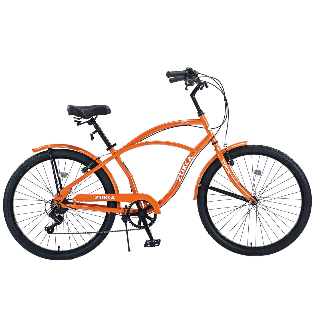 7 Speed Bicycles 26"Inch Multiple Colors Men'S Beach Cruiser Bike Cycling Orange Garden & Outdoor Steel