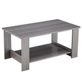 Modern Minimalist Gray Wood Grain Double Layered Rectangular Coffee Table,Tea Table.Mdf Material Is More Durable,Suitable For Living Room, Bedroom, And Study Room.19.6