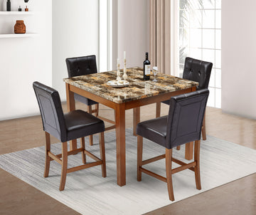 Nordic Square Dining Table And Chair Dark Coffee Brown Desk And Chair Set Dining Room Pine Mdf