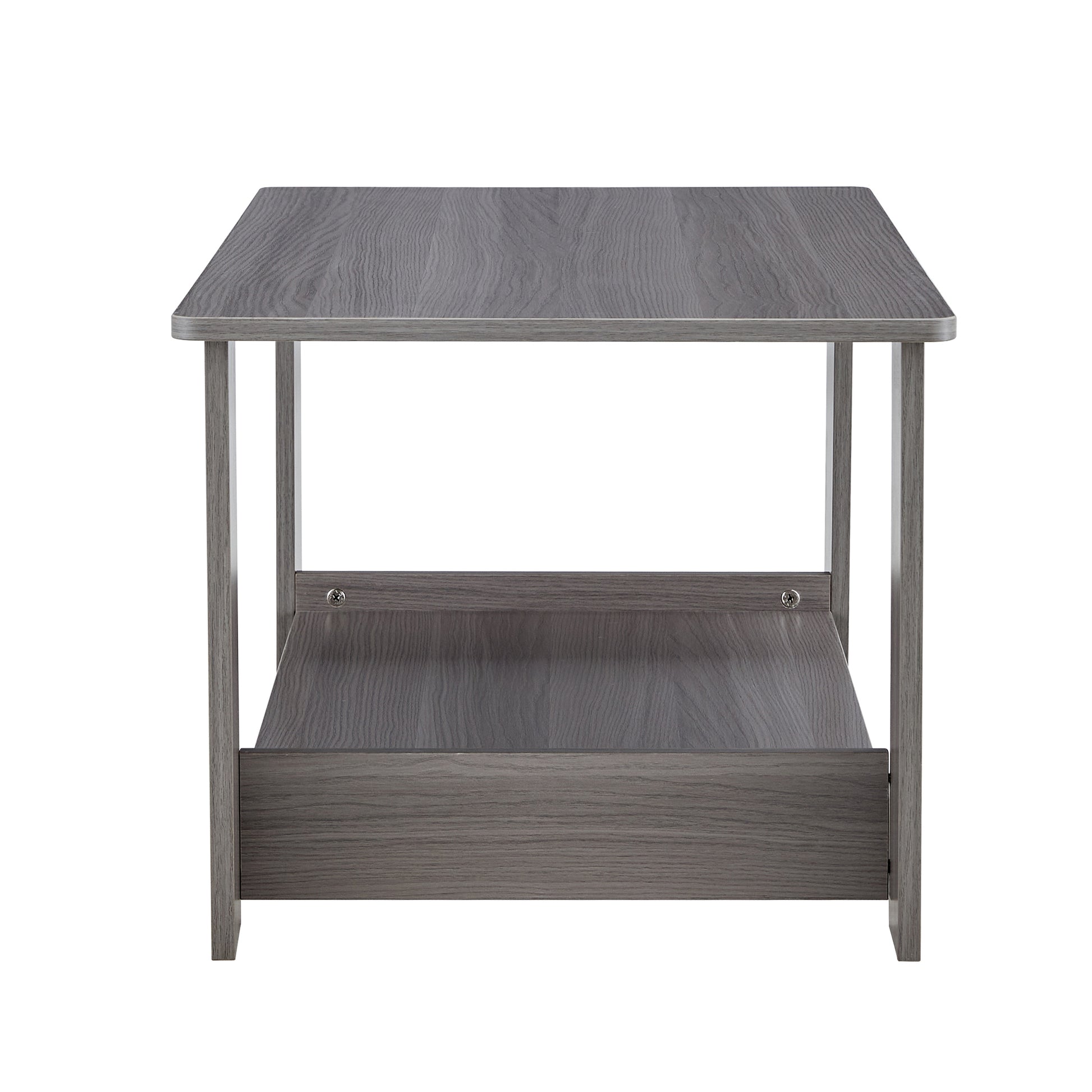 Modern Minimalist Gray Wood Grain Double Layered Rectangular Coffee Table,Tea Table.Mdf Material Is More Durable,Suitable For Living Room, Bedroom, And Study Room.19.6"*35.4"*16.5" Ct 16 Gray Mdf