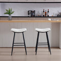 Counter Height Bar Stool Set Of 2 For Dining Room Kitchen Counter Island, Pu Upholstered Breakfast Stools With Footrest,Cream Cream Kitchen Foam Dry Clean Modern Bar Stools Foam Pu Leather