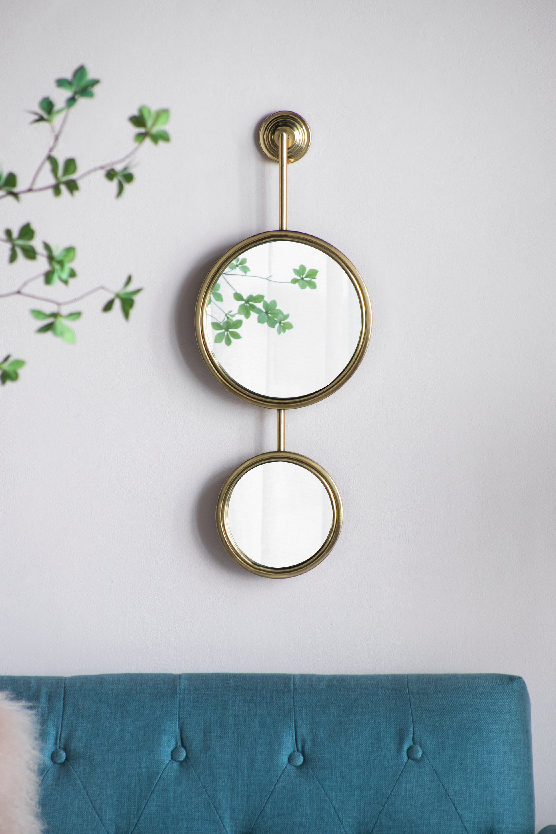 2 Circle Mirrors for Wall Decor, Unique