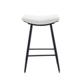 Bar Stools Set Of 2 Armless Counter Low Bar Stools Without Back Modern Pu Leather Stools With Metal Leg And Footrest,Cream Cream Kitchen Foam Dry Clean Modern Bar Stools Foam Pu Leather