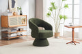 Swivel Accent Chair Armchair, Round Barrel Chair In Fabric For Living Room Bedroom,Green Teddy Green Foam Faux Fur