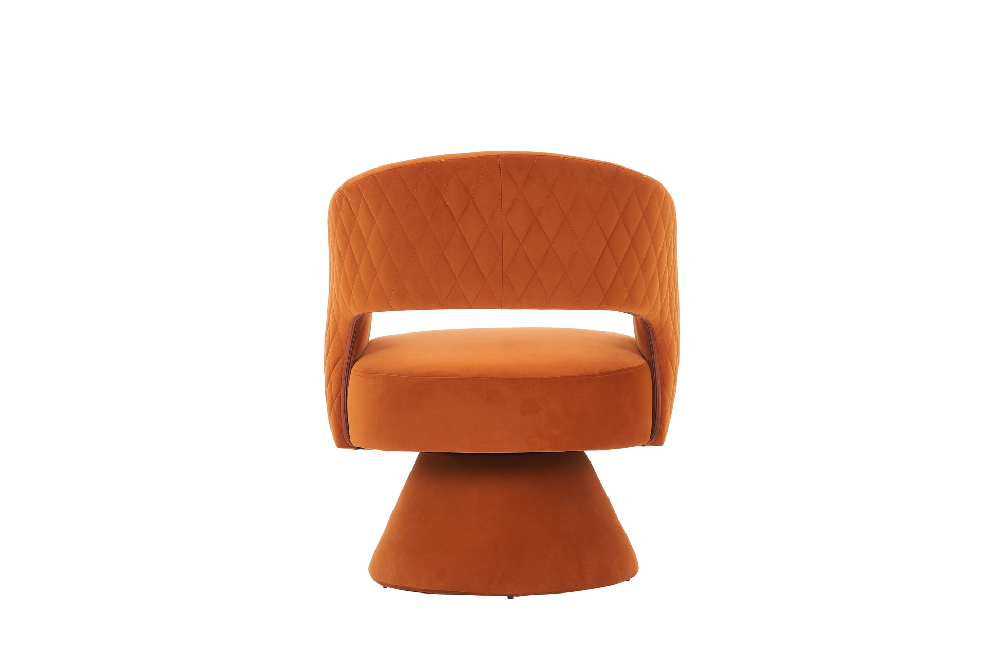 Swivel Accent Chair Armchair, Round Barrel Chair In Fabric For Living Room Bedroom,Orange Velvet Orange Velvet