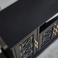 Sideboard Buffet Table With Doors Black Primary Living Space Mdf