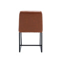 Upholstered Leather Dining Chairs Set Of 2 With Metal Legs, Mid Century Modern Leisure Chairs For Kitchen Living Room Dining Room Bistro Coffee Shop,Brown Brown Dining Room Foam Dry Clean Modern Dining Chairs Foam Pu Leather