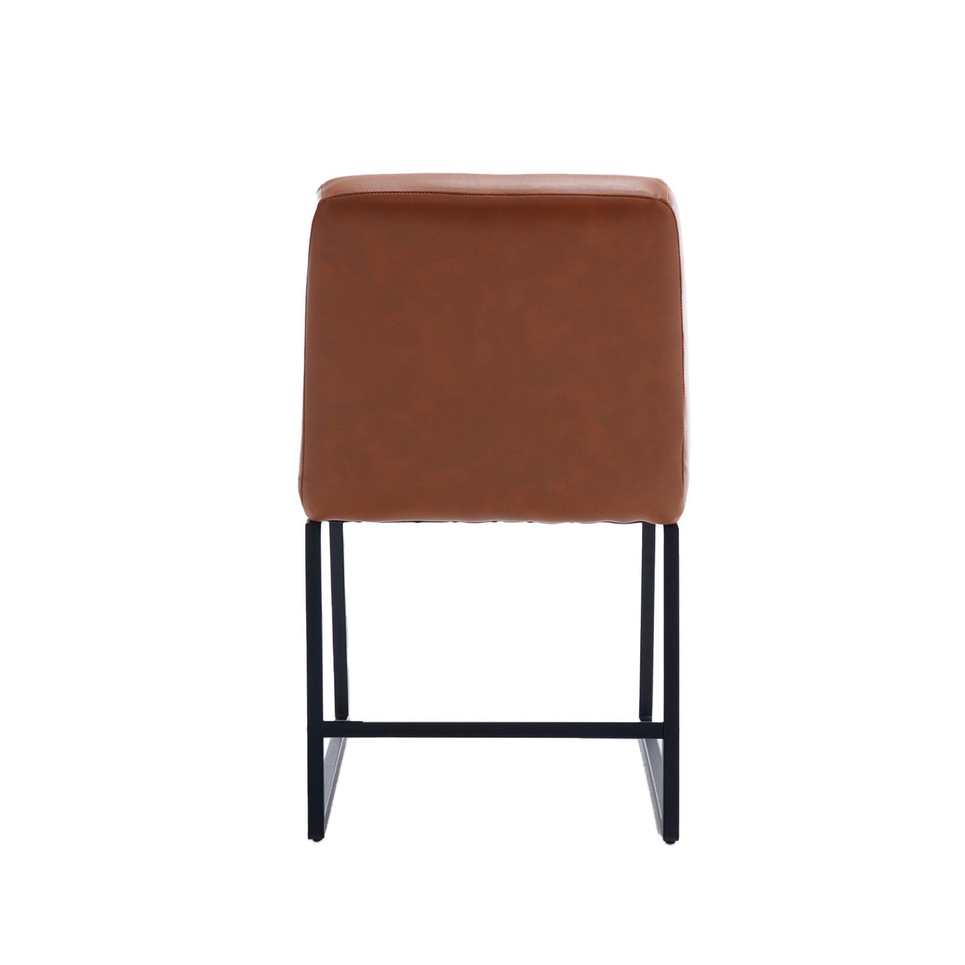 Upholstered Leather Dining Chairs Set Of 2 With Metal Legs, Mid Century Modern Leisure Chairs For Kitchen Living Room Dining Room Bistro Coffee Shop,Brown Brown Dining Room Foam Dry Clean Modern Dining Chairs Foam Pu Leather