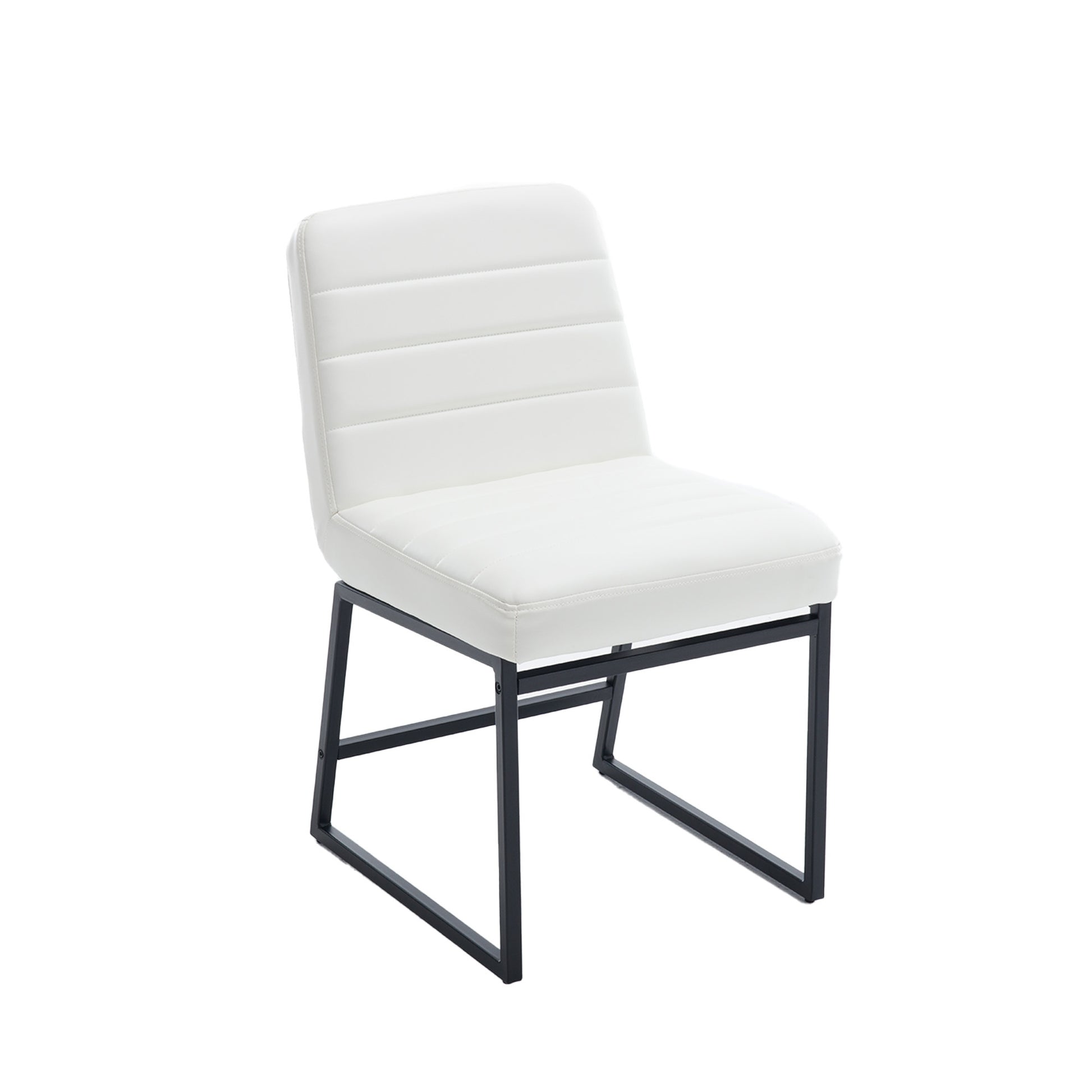 Upholstered Leather Dining Chairs Set Of 2 With Metal Legs, Mid Century Modern Leisure Chairs For Kitchen Living Room Dining Room Bistro Coffee Shop,Cream Cream Dining Room Foam Dry Clean Modern Dining Chairs Foam Pu Leather