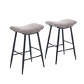 Bar Stools Set Of 2 Armless Counter Low Bar Stools Without Back Modern Linen Fabric Breakfast Stools With Metal Leg And Footrest,Coffee Coffee Kitchen Foam Dry Clean Modern Bar Stools Foam Linen