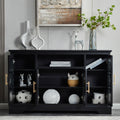 Sideboard Buffet Table With Doors Black Primary Living Space Mdf