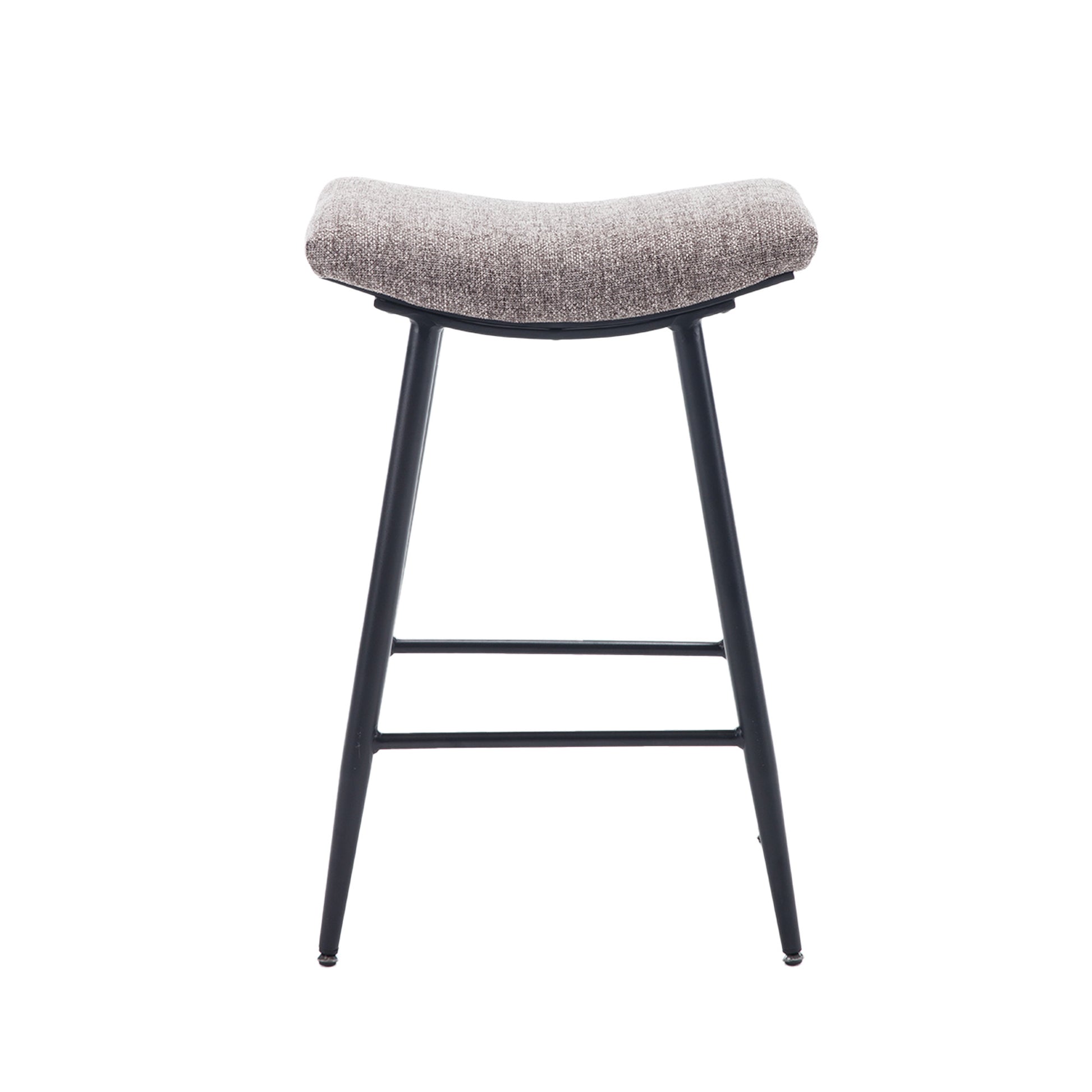 Bar Stools Set Of 2 Armless Counter Low Bar Stools Without Back Modern Linen Fabric Breakfast Stools With Metal Leg And Footrest,Coffee Coffee Kitchen Foam Dry Clean Modern Bar Stools Foam Linen