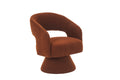 Swivel Accent Chair Armchair, Round Barrel Chair In Fabric For Living Room Bedroom,Brown Teddy Brown Faux Fur