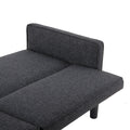 Futon Sofa Bed Convertible Sectional Sleeper Couch, Loveseat Bed With Tapered Legs For Living Room, Study, Dorm, Office Black Burlap 2 Seat