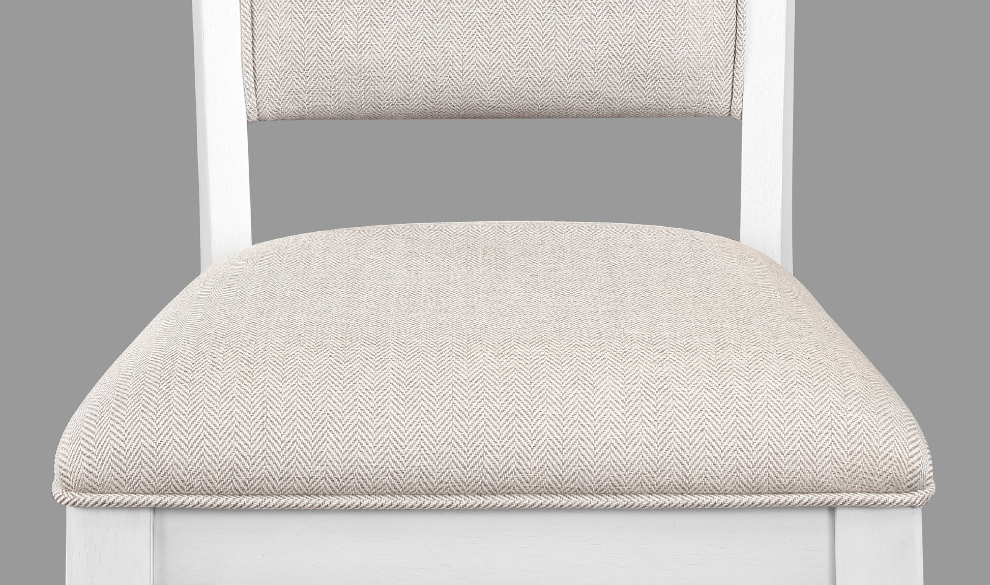 2Pc Set White Farmhouse Style Ladder Back Counter Height Side Chair Stool Cream Color Upholstered Seat And Back Dining Room Wooden Furniture White Dining Room Contemporary,Farmhouse Dining Chairs Ladder Back Wood