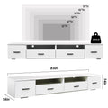 White Tv Stand For Living Room, Modern Entertainment Center Stand For Tv Up To 90 Inch, Large Led Tv Stand With 4 Storage Drawers, High Glossy Waterproof Tv Console, Tv Table Media Furniture White Particle Board