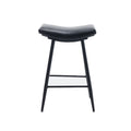 Bar Stools Set Of 2 Armless Counter Low Bar Stools Without Back Modern Pu Leather Stools With Metal Leg And Footrest ,Black Black Pu Kitchen Foam Dry Clean Modern Bar Stools Foam Pu Leather