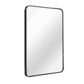 Black 24X36 Inch Metal Rectangle Barhroom Mirror Black Classic Mdf Glass Aluminium Alloy