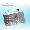 24' Metal Wall Mounted Bathroom Vanity with White grey-aluminum